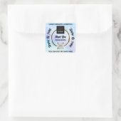 Vielen Dank, QR-Code Logo Blue Glitzer Quadratischer Aufkleber (Tasche)