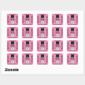 Vielen Dank QR Code Logo Golden Circle Pink Quadratischer Aufkleber (Blatt)