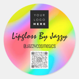 Vielen Dank, QR-Code Logo-Regenbogen Runder Aufkleber