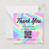 Vielen Dank qr Code Unternehmen holografisch farbi Mitteilungskarte (Vorderseite)