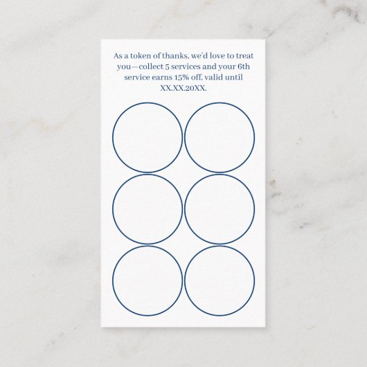 Vielen Dank QR Code - White Blue Small Business Treuekarte (Rückseite)