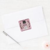 Vielen Dank QR-Logos Rose Blush Glitzer Quadratischer Aufkleber (Umschlag)