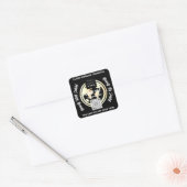 Vielen Dank QRCode Logo Silver Map Globe Black Quadratischer Aufkleber (Umschlag)
