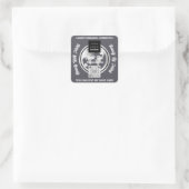 Vielen Dank QRCode Logo Silver Map Globe Smoky Quadratischer Aufkleber (Tasche)