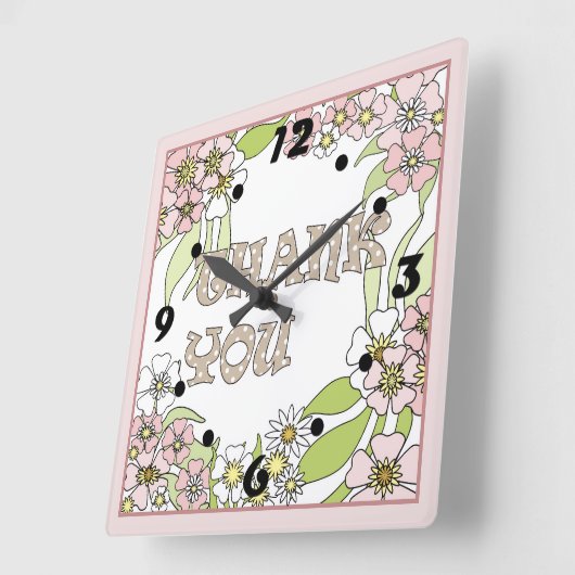 Vielen Dank Quadratische Wanduhr (Winkel)