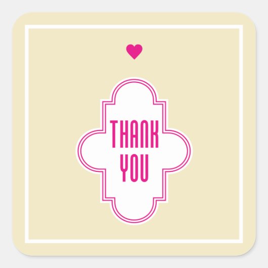 Vielen Dank Quadratischer Aufkleber (Vorderseite)