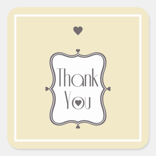 Vielen Dank Quadratischer Aufkleber (Vorderseite)