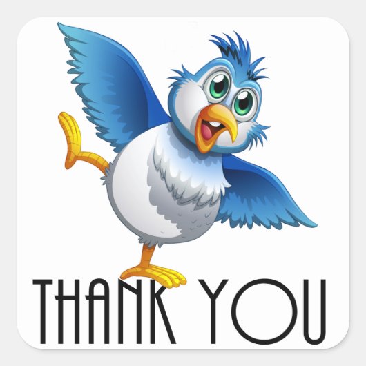Vielen Dank Quadratischer Aufkleber (Vorderseite)