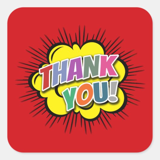 Vielen Dank Quadratischer Aufkleber (Vorderseite)