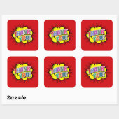 Vielen Dank Quadratischer Aufkleber (Blatt)