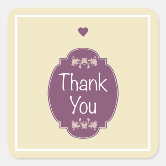 Vielen Dank Quadratischer Aufkleber (Vorderseite)