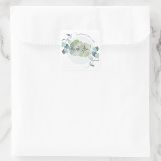 Vielen Dank Quadratischer Aufkleber (Tasche)