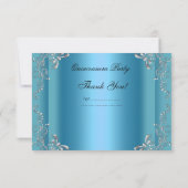 Vielen Dank Quinceanera Party Masquerade Blue Dankeskarte (Rückseite)