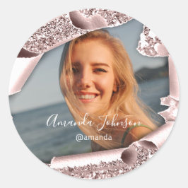 Vielen Dank QUINCEAÑERA Sweet 16. Rose Gefallen Fo Runder Aufkleber