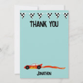 Vielen Dank Racecar Geburtstagsparty Kids Cars Dankeskarte (Vorderseite)