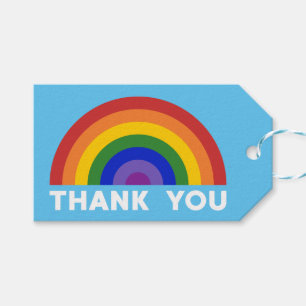 Vielen Dank, Rainbow auf Light Blue Geschenkanhänger