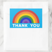 Vielen Dank, Rainbow auf Sky Blue Rechteckiger Aufkleber (Tasche)