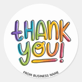 Vielen Dank Rainbow Danke für Ihr Geschäft Runder Aufkleber
