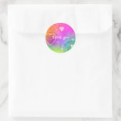Vielen Dank, Rainbow Heart Runder Aufkleber (Tasche)