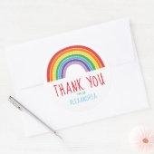 Vielen Dank, Rainbow Kindergeburtstag Party Runder Aufkleber (Umschlag)