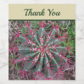 Vielen Dank, Red and Green Barrel Cactus Foto Weinetikett (Einzelnes Label)