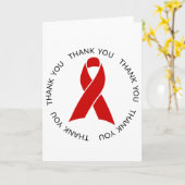 Vielen Dank Red Awareness Ribbon Karte (Gelbe Blume)