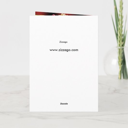 Vielen Dank, Red Cream Rose Gold Elegant 6 Dankeskarte (Rückseite)