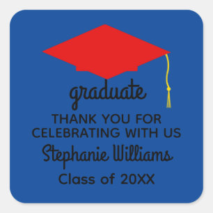 Vielen Dank, Red Graduation Cap #1 Stickers