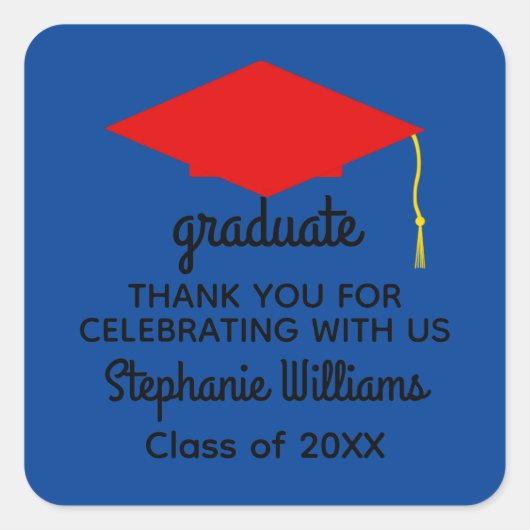 Vielen Dank, Red Graduation Cap #1 Stickers (Vorderseite)