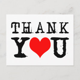 Vielen Dank Red Heart individuell anpassbar Postkarte