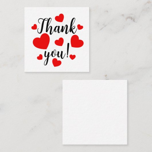 Vielen Dank Red Hearts Begleitkarte (Vorne/Hinten)