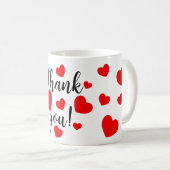 Vielen Dank Red Hearts Kaffeetasse (VorderseiteRechts)