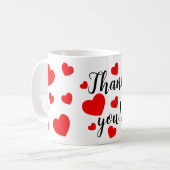 Vielen Dank Red Hearts Kaffeetasse (Vorderseite Links)