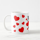 Vielen Dank Red Hearts Kaffeetasse (Links)
