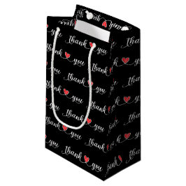 Vielen Dank, Red Hearts on Black Kleine Geschenktüte