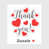 Vielen Dank, Red Hearts Sticker (Blatt)