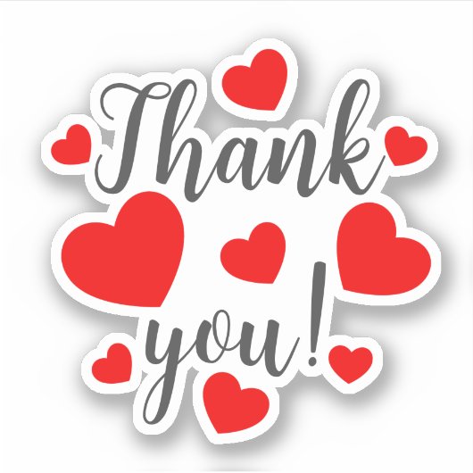 Vielen Dank, Red Hearts Sticker (Vorderseite)