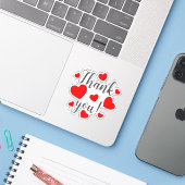 Vielen Dank, Red Hearts Sticker (Laptop mit iPhone)