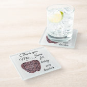 Vielen Dank Red Mosaic Apple Lehrer Wertschätzung Glasuntersetzer (Schrägansicht)