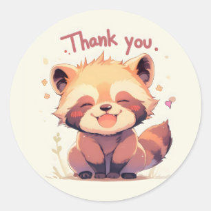 Vielen Dank Red Panda Anime Runder Aufkleber