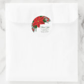 Vielen Dank Red Poinsettia Pine Greenery Tree Verl Runder Aufkleber (Tasche)