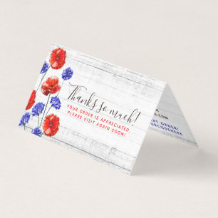 Vielen Dank Red Poppy & Cornflower Rustic Wood Car