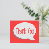 Vielen Dank, Red & White Buble Qoute Post Card Postkarte (Stehend Vorderseite)
