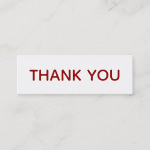 Vielen Dank, Red White Typografy Dankbarkeit Mini Visitenkarte