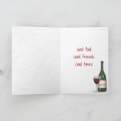 Vielen Dank, Red Wine Glass Dankeskarte (Innenseite)