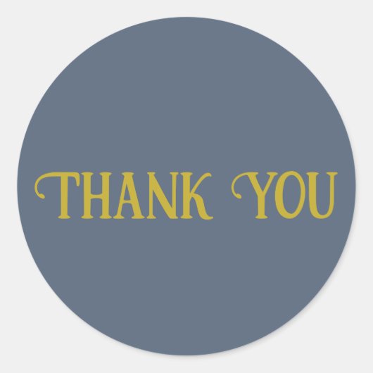 Vielen Dank Retro Blue Solid Color Schlicht Runder Aufkleber (Vorderseite)