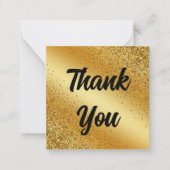 Vielen Dank, Retro-Kalligraphie, Gold Glitzer Hoch Mitteilungskarte (Vorderseite)