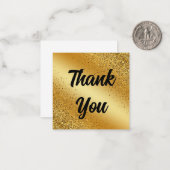 Vielen Dank, Retro-Kalligraphie, Gold Glitzer Hoch Mitteilungskarte (Vorderseite/Rückseite Beispiel)