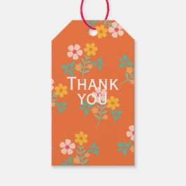 Vielen Dank Retro Orange Daisy Bouquet Muster Geschenkanhänger