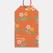 Vielen Dank Retro Orange Daisy Bouquet Muster Geschenkanhänger (Rückseite)